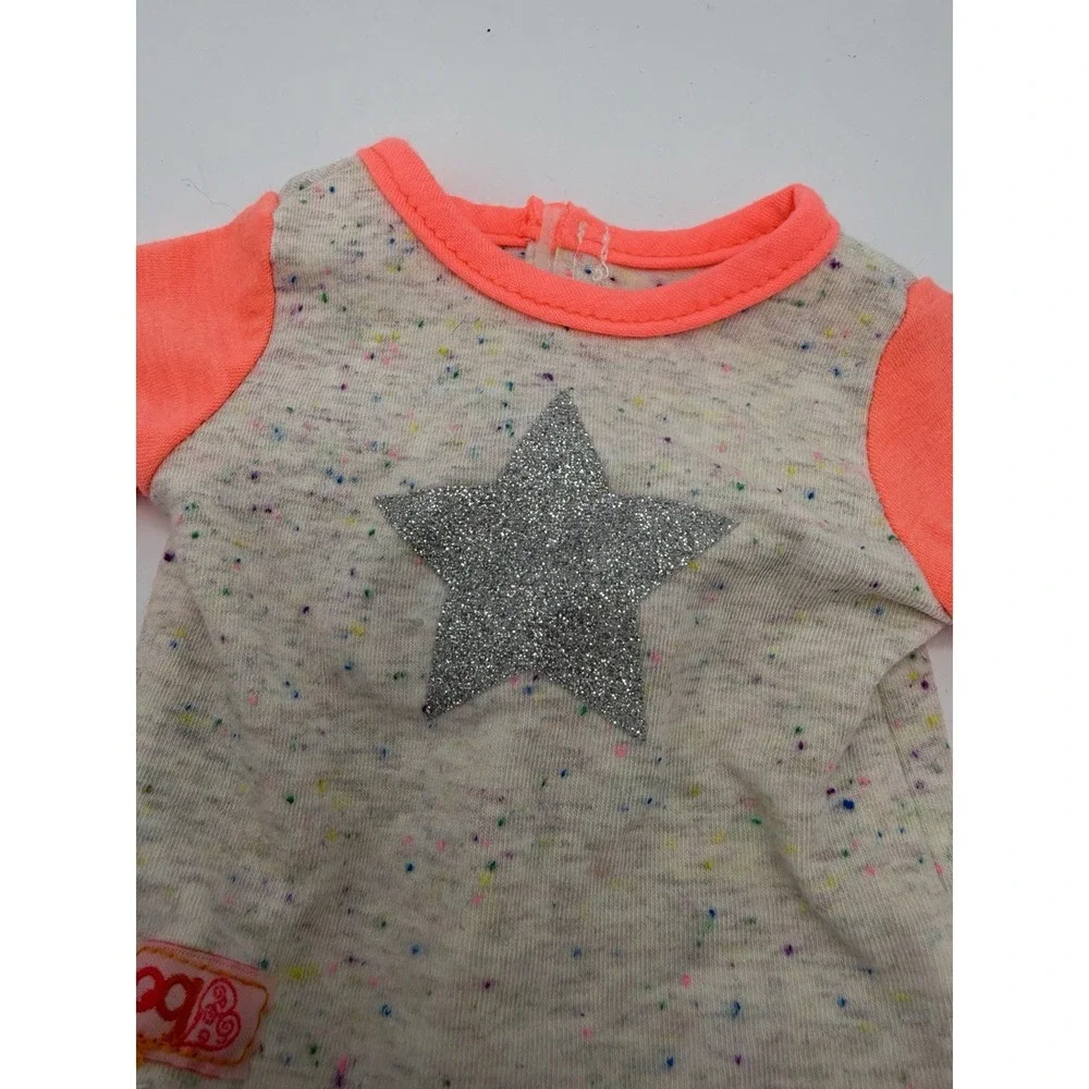 Our Generation Doll Shirt‎ Gray Pink Coral Star